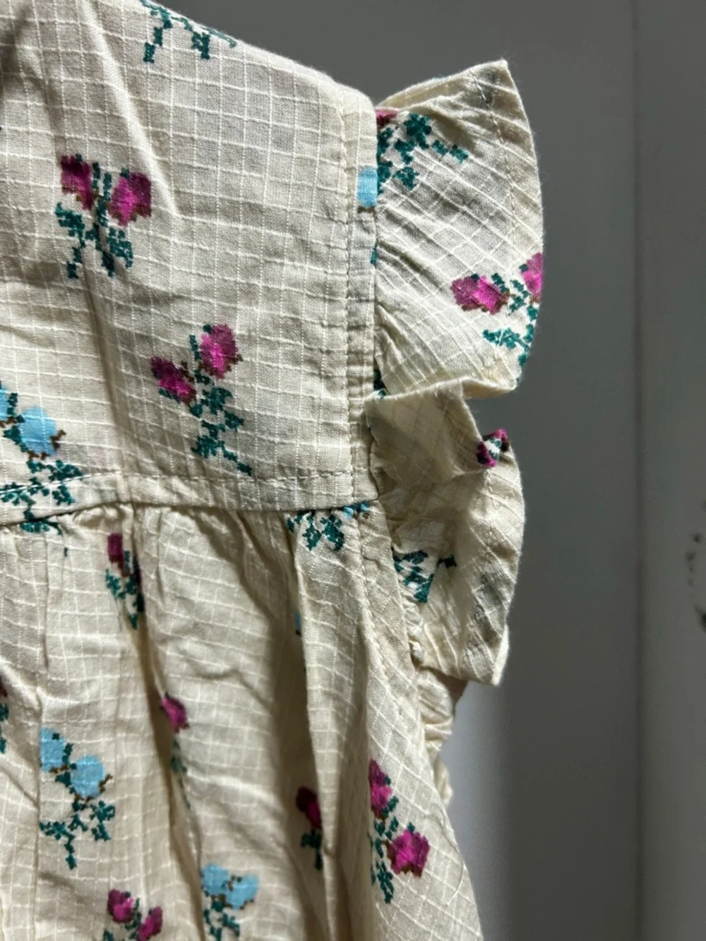 Free people, cream, floral, print, tunic dress small